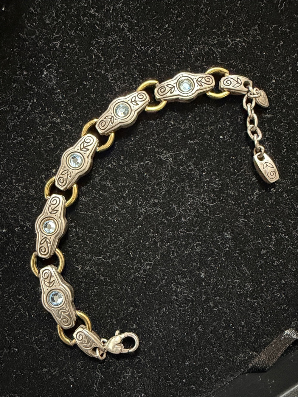 Brighton Celestial Two-Tone Silver Plated and Goldtone Bracelet w/  Blue Accents